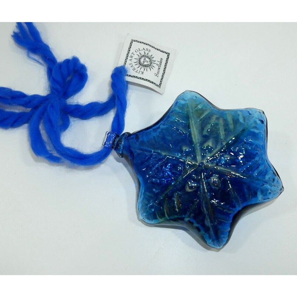 Glass SNOWFLAKE 4-1/2" Puffed Ornament / Sun Catcher KITRAS ART~Made in Canada